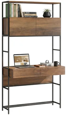 Produktbild von Arbeitstisch, Computertisch Homeoffice, Holzoptik Braun