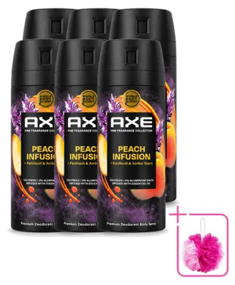 Productafbeelding van 6 x Axe Fine Fragrance Collection Peach Infusion bodyspray - 150 ml - Voordeelverpakking - 6 stuks