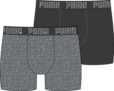 Produktbild von Puma Trunk Herren Boxershorts 2er Pack Baumwolle Stretch, Größe:S, Farbe:DARK GREY MEALNGE/BLACK