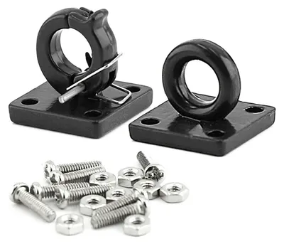 Produktbild von Metall-Anhaengerschnalle, Simulation Anhaenger-Abschleppschloss-Schaekel-Halterungsset, Ersatz fuer Traxxas TRX4 Axial SCX10 RC4WD D90 1/10 ferngesteuerte Crawler-Autoteile, Schwarz