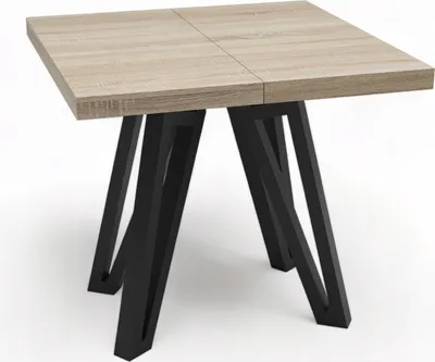 Produktbild von METAL SONOMA ausziehbarer quadratischer Tisch 100x100-200 cm