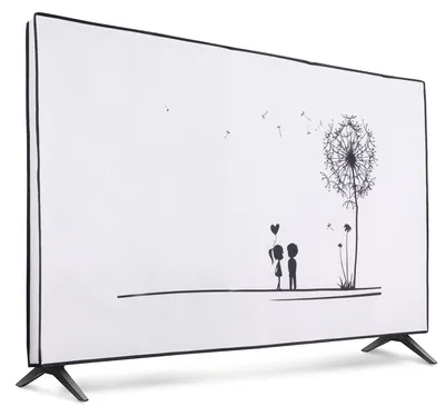 Produktbild von kwmobile 55" TV Abdeckung Indoor - Fernseher Hülle Bildschirmschutz Abdeckung - TV Bildschirm Staubschutzhülle - Fernsehabdeckung - Schwarz Weiß