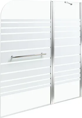 Produktbild von BELIANI Badewannenaufsatz Silber Sicherheitsglas u. Aluminiumprofil 140 Hoch 120 cm Breit 2-Teilig mit Schwingtür Griff Festteil Modern für Badezimmer