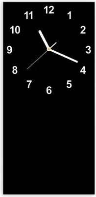 Produktbild von Wanduhr aus Glas mit Motiv Schwarzer Hintergrund- 30 x 60 cm - inkl. Aufhängesystem