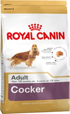 A bag of Royal Canin Cocker dog food.
