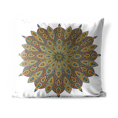 Obrázek produktu pro MuchoWow® Vnější polštář - Mandala ve tvaru listu -40x40 cm- Odolnost proti povětrnostním vlivům - polštář do obývacího pokoje