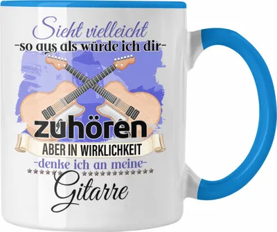 Produktbild von Trendation - Gitarren-Spieler Geschenk Tasse Gitarren Liebhaber Geschenkidee Lustiger Spruch (Blau)