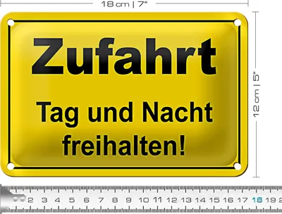 Produktbild von Blechschild Hinweis 18x12cm Zufahrt Tag und Nacht freihalten