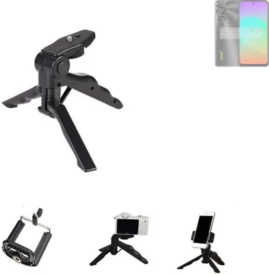 Produktbild von K-S-Trade Stativ Tisch-Ständer Dreibein Handy-Stativ Ständer kompatibel mit Acer Sospiro AX64 Mini-Stativ Smartphone Tripod Handy-Stativ aus Plastik