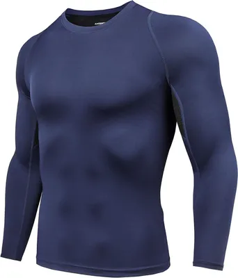 Produktbild von Sportarmband AMZSPORT Herren Kompressionsshirt Langarm Funktionsshirt Laufshirt Sportshirt | Atmungsaktiv, schnell trocknend, Fitnessstudio, Radfahren