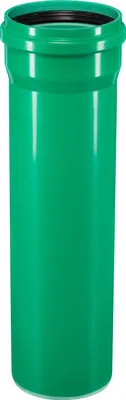 A green pipe with a black seal at the top, isolated on a white background.