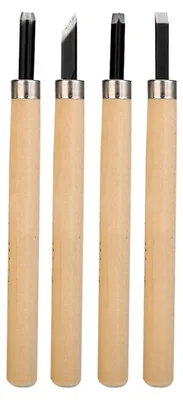 Produktbild von 4-teiliges Holzschnitzmesser-Set für Linolschnitt und Schnitzwerkzeuge