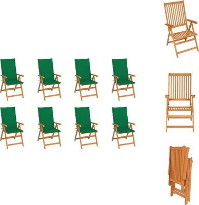 Produktbild von vidaXL Garten-Liegestühle mit Kissen 8 Stk. Massivholz Teak -  Gartenstühle