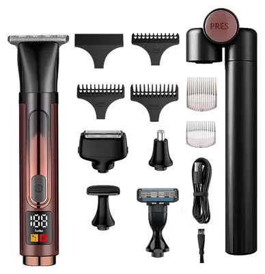 Imagen del producto de Afeitadora eléctrica para hombres con pantalla. Kit de cuidado personal para el afeitado en seco de vello en la espalda