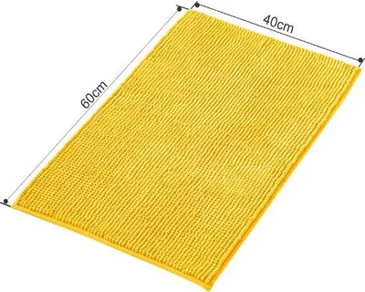 Zdjęcie produktu dla Mata antypoślizgowa Unyqoos® wykonana z mikrofibry chenille – antypoślizgowa, chłonna i miękka, żółta, 40 x 60 cm, idealna do łazienki, pod prysznic i toaletę
