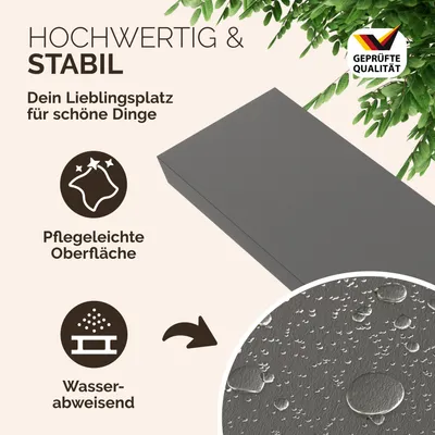 Image de CASARIA 2x Étagères Murales Flottantes 70 cm Gris MDF Robuste Effet Flottant étagère Bois Rangement décoration