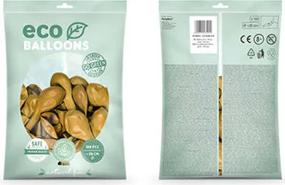 Produktbild von Öko-Luftballons 26cm metallic, gold (1 Packung / 100 Stück)