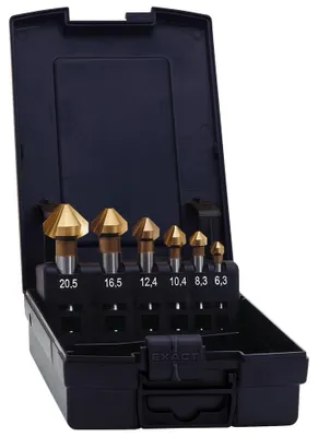 Produktbild von Exact 90° DIN 335 C Kegelsenker HSS TIN Stahl ( 05567 ) 6,3 - 20,5 mm 6 tlg.