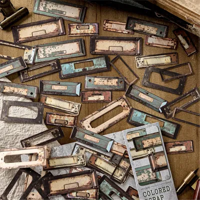 Produktbild von Sticker Set Vintage, 180 selbstklebende Retro Etiketten, Scrapbooking Zubehör