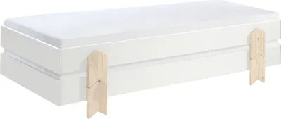 Produktbild von Stapelbett >Moldulo< 2er Set, Lattenrost, weiss lackiert - je 203,6x27,5x93,8cm (BxHxT)