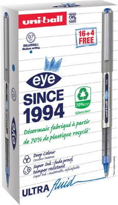 Produktbild von uni-ball Tintenroller eye fine UB-157 VALUE PACK blau 20 Stifte