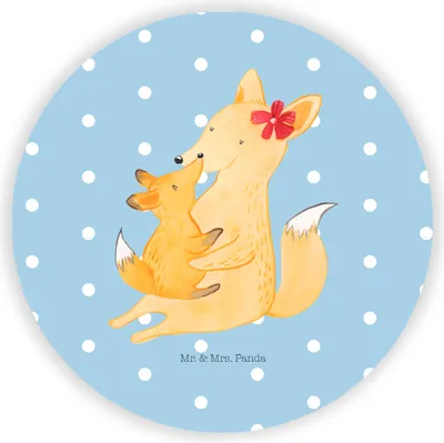 Produktbild von Mr. & Mrs. Panda magnet Fuchs Mama - Blau Pastell - Geschenk, für fotos, pinnwand, Mami, Muttertag, kühlschrank, wandmagnet, Mutter, pinwand, Schoß