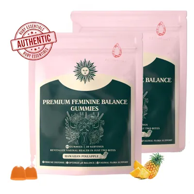 Produktbild von Ruby Essentials Balance Gummies, Vegan, Ananas Gummies, Flore intime, équilibre vaginal