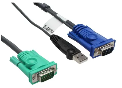 Zdjęcie produktu dla ATEN 2L-5202U, 1,8 m, VGA, Czarny, HDB-15 + USB A, SPHD-15, Męska