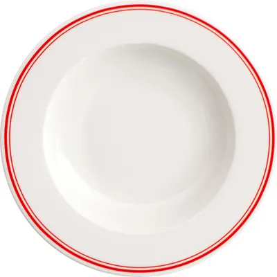 Image de VERLO assiette creuse 26 cm FORTE RIVO – assiette à soupe et à pâtes avec rayures rouges