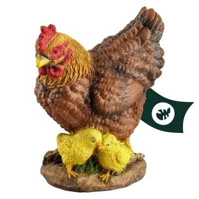 Image de Poules, coqs, poussins Figurines de jardin - Décoration de poules résistante aux intempéries pour l'extérieur