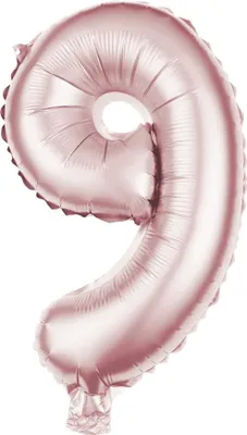 Produktbild von Folienballon Zahl 9 rosegold 100 cm