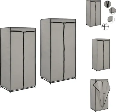 Produktbild von vidaXL Kleiderschränke 2 Stk. Grau 75×50×160 cm -  Kleiderschränke