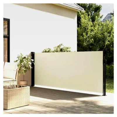 Produktbild von Ausziehbare Seitenmarkise Creme 100x500 cm für den Außenbereich, Gärten und Innenhöfe