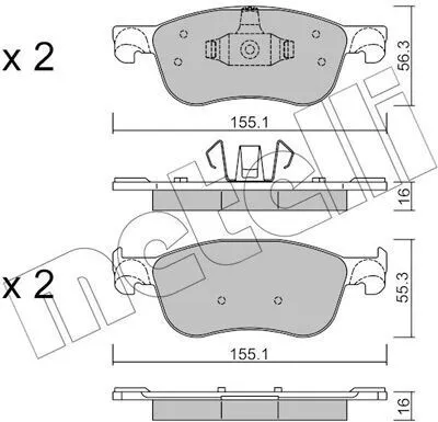 Produktbild von METELLI 22-1142-0 Bremsbeläge Satz Vorne Bremsklötze für FORD Fiesta Mk7 Schrägheck
