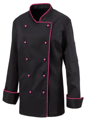 Produktbild von Damen Kochjacke hotpink, Gr. M : M : hot pink : 65% Polyester 35% Baumwolle
