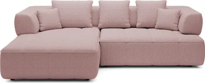 Produktbild von DomoHome Avangarde Ecksofa Moderne Eckcouch mit Verstellbarer Sitztiefe Wasserabweisendem Aragon-Stoffbezug und Hochwertiger Polsterung Linkes Layout 182x285x86cm Puderrosa