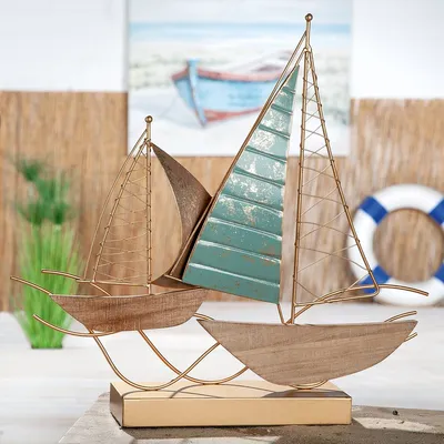 Produktbild von Casablanca Standrelief, Boot, "Segelboote", MDF, Metall, naturfarben, , L. 8,5 cm, B. 47 cm, H. 44 cm 69058