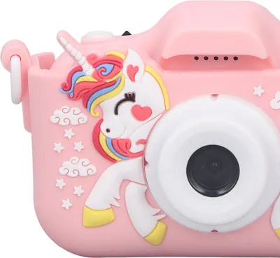 Immagine prodotto di Fotocamera per bambini, giocattolo, videocamera digitale per foto e video, grazioso motivo cartoon, portatile per bambini, rosa