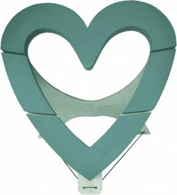 Produktbild von OASIS® Nass-Steckmasse Herz offen TELISSA, Hochzeitsdeko, Bioline Holzunterlage, Holzständer, grün, 43,5x43x4cm - Nasssteckschwamm