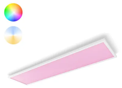 Zdjęcie produktu dla Philips Hue White and color ambiance Prostokątny panel Surimu, Inteligentne światło sufitowe, Bluetooth/Zigbee, Biały, LED, Metal, Syntetyk, Niewymienialne źródło światła