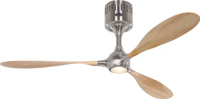 Produktbild von Deckenventilator mit Beleuchtung und Fernbedienung Helico Paddel Chrom / Buche
