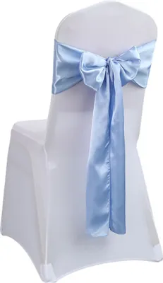 Obrázek produktu pro CANDeal 10 kusů sada saténových židlí Sashes Bows pro svatební recepci Univerzální židle zpět kravatu dodávky, bez židle kryty (Sky Blue)