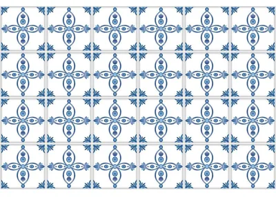 Immagine prodotto di Adesivi autoadesivi per piastrelle per cucina e bagno – 24 adesivi con motivo a piastrelle in cemento stile Delft e Dordrecht – 24 adesivi, 15 x 15 cm