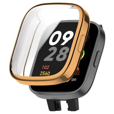 Image de Boîtier de montre en TPU électroplaqué à couverture intégrale, couleur or rose, pour Xiaomi Redmi Watch 3