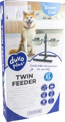 Produktbild von Duvo+ Twin Feeder H-Doppelnapf-Ständer + Näpfe, Größe: XL