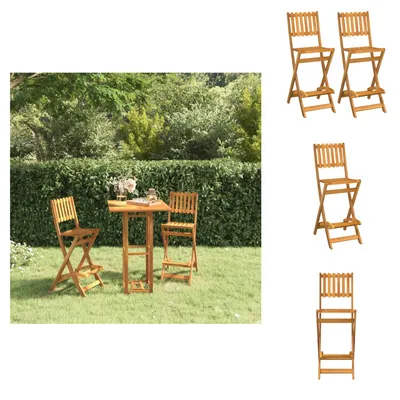 Produktbild von vidaXL Garten-Barhocker 2 Stk. Klappbar Massivholz Akazie - Gartenstühle