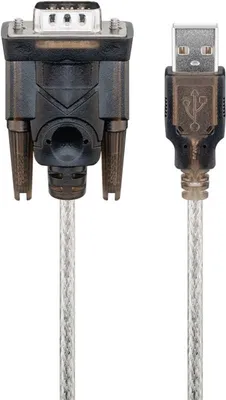 Productafbeelding van goobay USB-naar-serieel RS232-converter, 9-polig, transparant, 1,5 meter (verpakt in bulk)