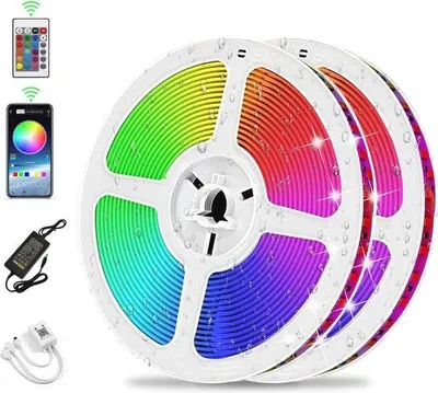 Obrázek produktu pro Vodotěsný LED pásek 10 m RGB s synchronizací s hudbou a ovládáním přes Bluetooth