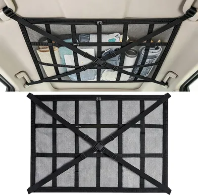 Obrázok produktu pre Sieť na uchytenie na strechu auta, 90 x 65 cm, s nastaviteľnými upevňovacími popruhmi, vhodná pre SUV a kombi