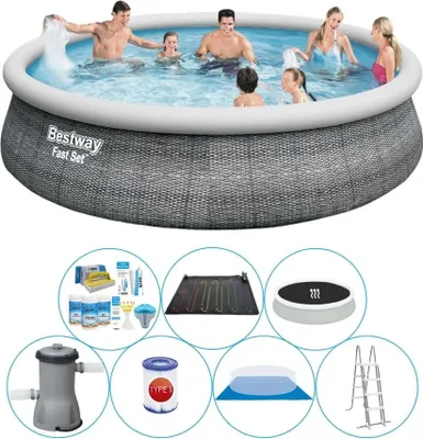 Obrázok produktu pre Bazénová súprava všetko v 1 - Bestway Fast Set 457x107 cm Rund - Ratan